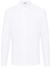 Zanone Collared Shirt Button-down Cuffed Sleeves In White
