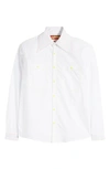AGBOBLY CONTRAST STITCH COTTON BUTTON-UP SHIRT