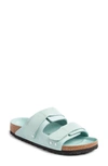 Birkenstock Uji Slide Sandal In Blue Leather