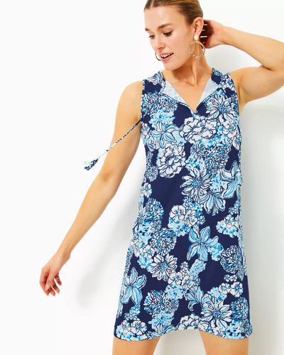 Lilly Pulitzer Johana Cover-up In Low Tide Navy Bouquet All Day