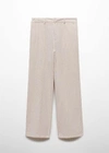 MANGO TEEN STRAIGHT STRIPED TROUSERS OFF WHITE