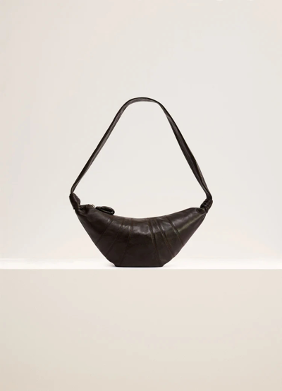 Lemaire Croissant Leather Small Bag In Black