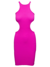 Reina Olga Ele Mini Dress With Cut-out Detailing In Fuchsia Technical Fabric Woman In Fuxia