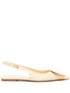 JACQUEMUS NEUTRAL LES SLINGBACKS DUELO LEATHER BALLET PUMPS