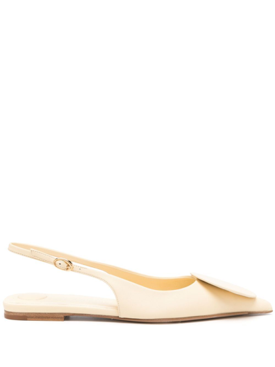 Jacquemus Neutral Les Slingbacks Duelo Leather Ballet Pumps In Neutrals