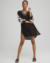 Chico's Embroidered Coverup Dress In Black Size Large |  In Black