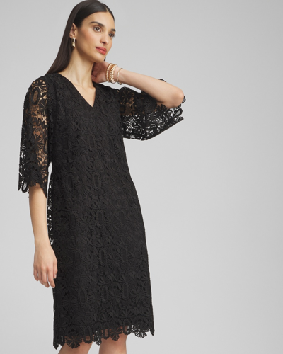 Chico's Lace Shift Dress In Black Size 6 |