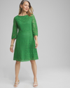 CHICO'S LACE FIT & FLARE DRESS IN VERDANT GREEN SIZE 12 | CHICO'S