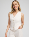 Chico's Sateen Stretch Vest In English Cream Size Small |  In Ivory