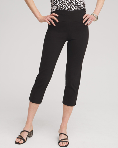 Chico's Wide Waistband Vented Pull-on Capri Pants In Black Size 20/22 |