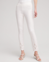 CHICO'S BRIGITTE EYELET ANKLE PANTS IN WHITE SIZE 4P/6P PETITE | CHICO'S