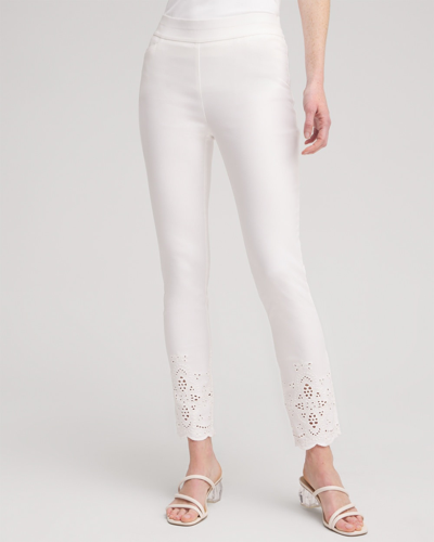 Chico's Brigitte Eyelet Ankle Pants In White Size 6p Petite |