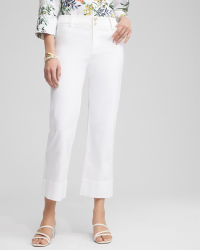 Chico's Trapunto Cropped Pants In White Size 4p/6p Petite |
