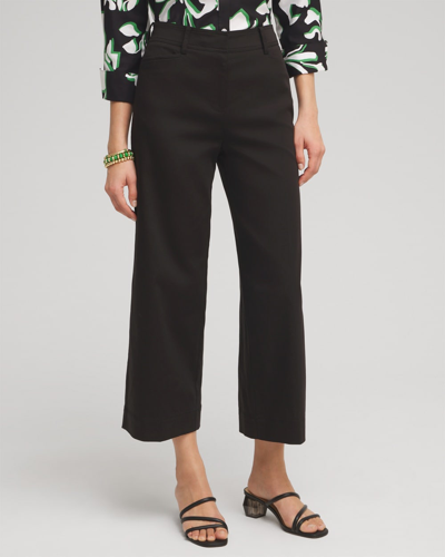 Chico's Cotton Sateen Cropped Pants In Black Size 10 |