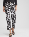 CHICO'S ABSTRACT PRINT TRAPUNTO CROPPED PANTS IN BLACK & WHITE SIZE 16P/18P PETITE | CHICO'S