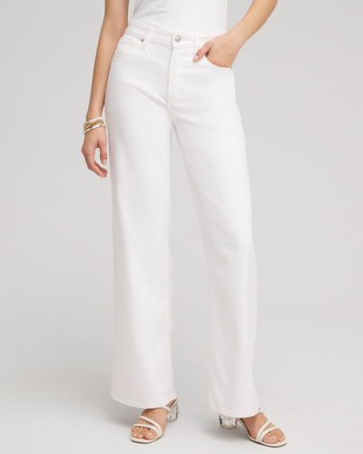 Chico's High Rise Wide Leg Jeans In White Size 4 |