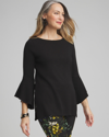 CHICO'S FLARE SLEEVE TUNIC TOP IN BLACK SIZE 0/2 | CHICO'S