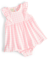 FIRST IMPRESSIONS BABY GIRLS COASTAL GINGHAM SKIRTED SUNSUIT, CREATED FOR MACY'S