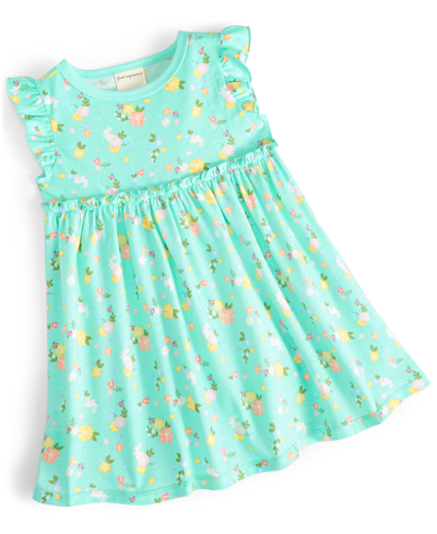First Impressions Baby Girls Sunshine Floral-print Knit Dress, Created For Macy's In Garden Party