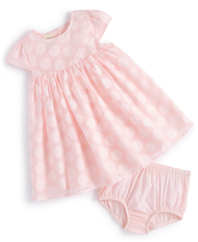 First Impressions Baby Girls Dot-print Dress, Created For Macy's In Pink Polish