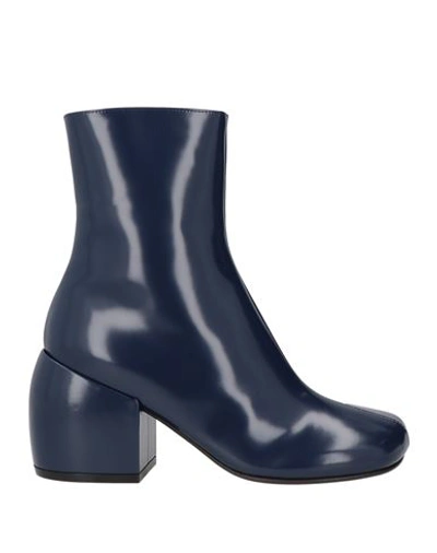 Dries Van Noten Woman Ankle Boots Blue Size 8 Leather