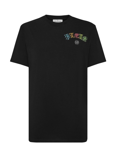 Philipp Plein Logo-embroidered Cotton T-shirt In Black