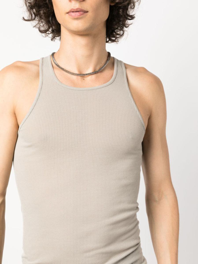 Rick Owens Round-neck Racerback Tank Top In Pearl