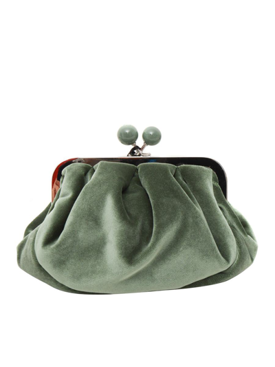 Weekend Max Mara Small Velvet Pasticcino Bag In Green