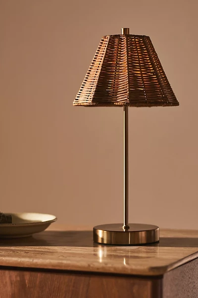 Anthropologie Sutton Rechargeable Table Lamp In Gold