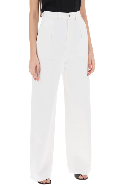 Loulou Studio Attu Wide-leg Denim Pants In White