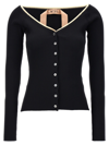 N°21 Woman Cardigan Black Size 6 Viscose, Polyamide