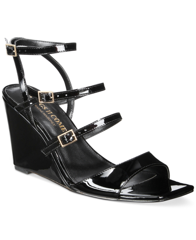 Things Ii Come Women's Andie Luxurious Dress Gladiator Wedge Sandals In Black