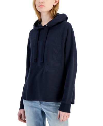 Tommy Hilfiger Women's Embroidered Hoodie In Navy