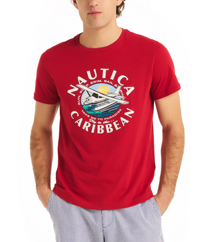 Nautica Men's Classic-fit Caribbean Graphic T-shirt In Tango Red
