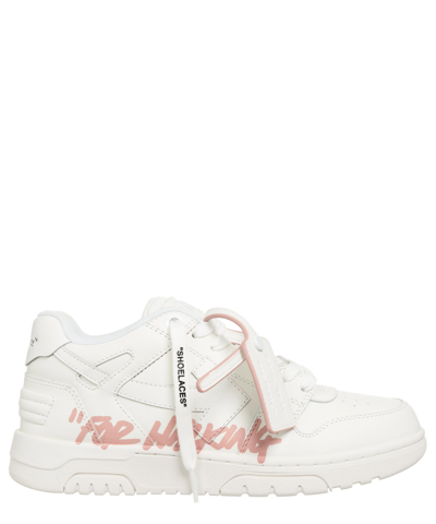 Pre-owned Off-white Sneaker Damen Out Of Office Owia259c99lea0110130 White - Pink Leder In Weiss