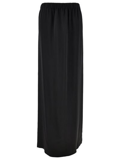 Fabiana Filippi Long Black Skirt With Elastic Waistband And Split In Fabric Woman