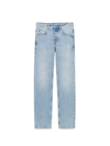 Saint Laurent Washed Straight Leg Jeans In Blue Bay