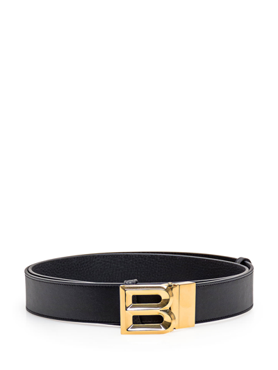 Bally Leather Belt In Black+oro