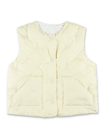 Bonpoint Kids' Daila Logo-embroidered Quilted Vest In Jaune Clair