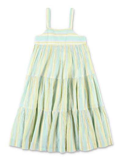 Bonpoint Kids' Midi Stripes Dress In Lagoon