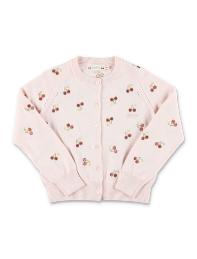 Bonpoint Kids' Aizoon Cotton Cardigan In Rose