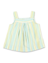 Bonpoint Soleil Striped Cotton Blouse In Lagon
