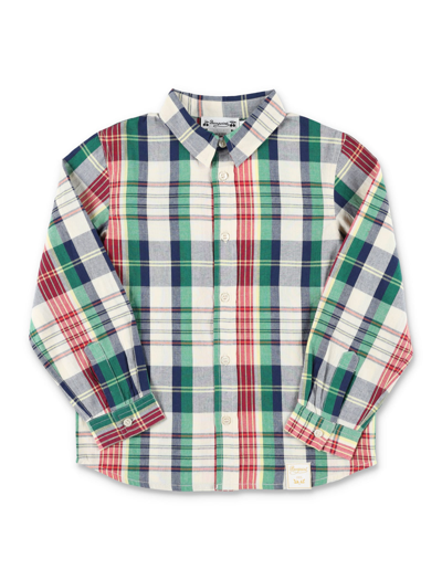 Bonpoint Kids' Daho Checked Cotton Shirt In Green