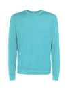 Malo Man Sweater Turquoise Size 46 Virgin Wool In Caraibi