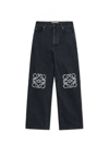 Loewe Mens Black Anagram-embellished Straight-leg Jeans In Black