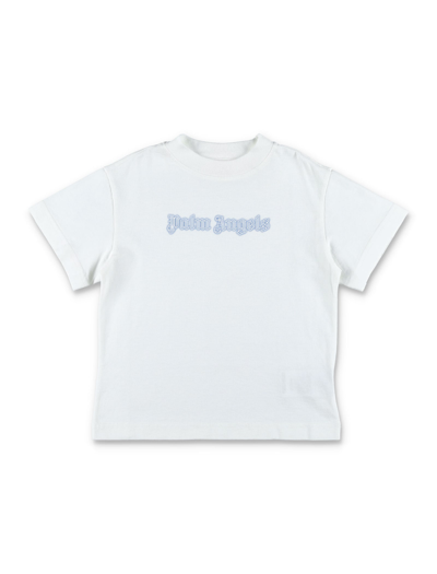 Palm Angels Boys Off White Light B Kids Neon Logo-print Cotton-jersey T-shirt 4-12 Years