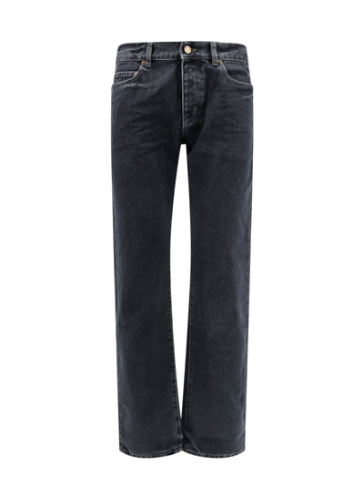 Saint Laurent Washed-out Slim Jeans In Black