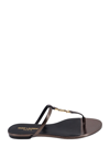 Saint Laurent Metalizzed Leather Sandals In Brown