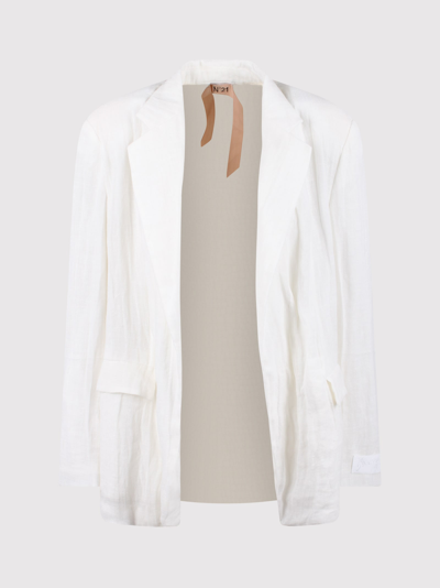 N°21 Creased Open-front Blazer In White