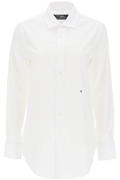 Hommegirls Cotton Twill Shirt In White (white)